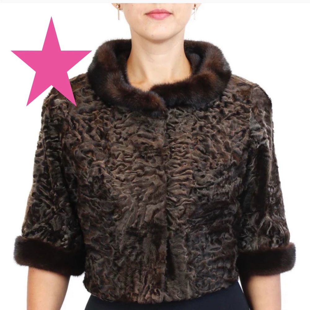 ⭐️RARE FIND⭐️ VINTAGE⭐️Broadtail with Mink Trim Jacket